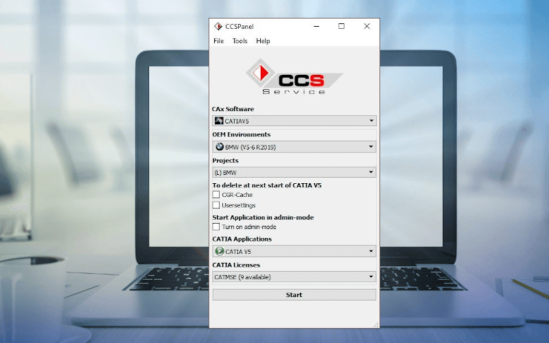 1 Notebook, aus welchem das CCSPanel hervorkommt 1 Notebook, aus welchem das CCSPanel hervorkommt