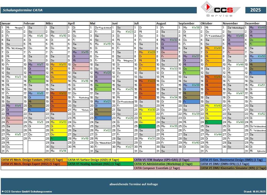 Schulung Termine CATIAV5